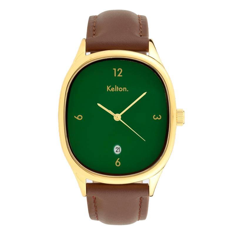 Grande Colorama Gold-Plated Steel Mint Choco Watch 9124942 - Kelton