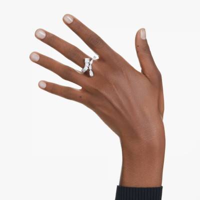 Matrix Ring in Rhodium-Plated Metal & White Crystals - 5705760 - Swarovski