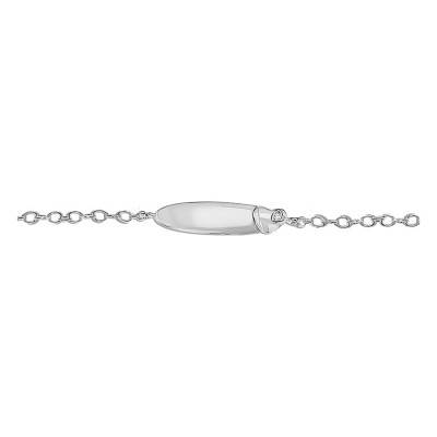 Silver Cable Chain Heart ID Bracelet, Length 16.50 cm - Emanessence