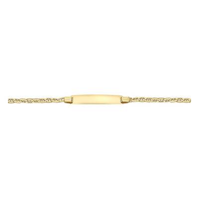 Figaro Chain ID Bracelet in 375 Yellow Gold, Length 15 cm and 18 cm - Emanessence