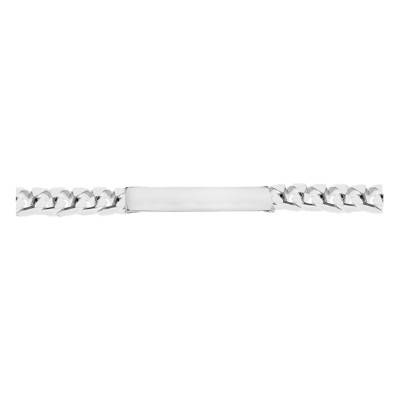 Gourmette Identité, Maille Cubaine, 6,4 mm, Argent, Longueur 20 cm - Emanessence