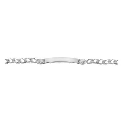 Gourmette Identité, Maille Gourmette 4 mm, Argent, Longueur 18 cm - Emanessence