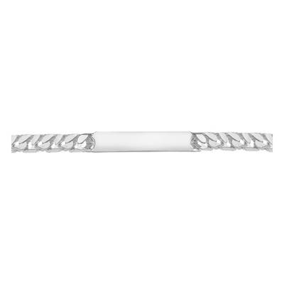 Silver Cuban Link ID Bracelet, Length 21.50 cm - Emanessence