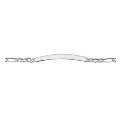 Silver Figaro Chain ID Bracelet, Length 20 cm - Emanessence