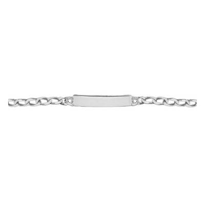 Silver Curb Chain ID Bracelet, Length 21.50 cm - Emanessence