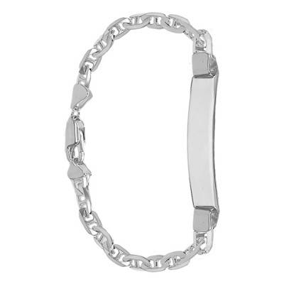 Gourmette identité, maille marine 5,6 mm, argent, Longueur 19 cm - Emanessence