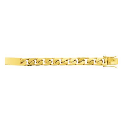 Gourmette Identité Maille Gourmette, Or Jaune 750, Longueur 20 cm, Largeur 6,00 mm à 10,00 mm - Emanessence