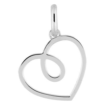 Pendentif Cœur Argent 925 Rhodié - Emanessence