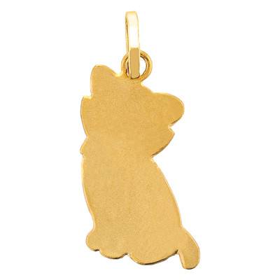 750 Yellow Gold Sablé Cat Pendant - Emanessence