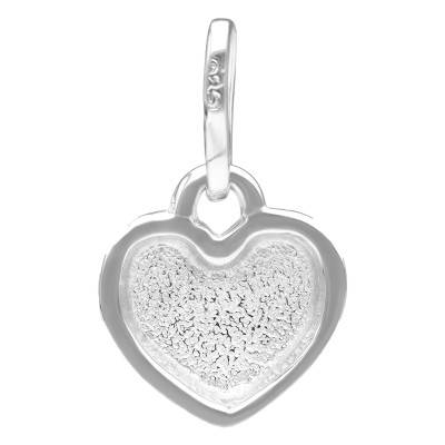 Pendentif Coeur en Argent Rhodié - Emanessence