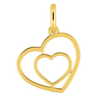 Pendentif Double Coeur Ajourés Plaqué Or - Emanessence