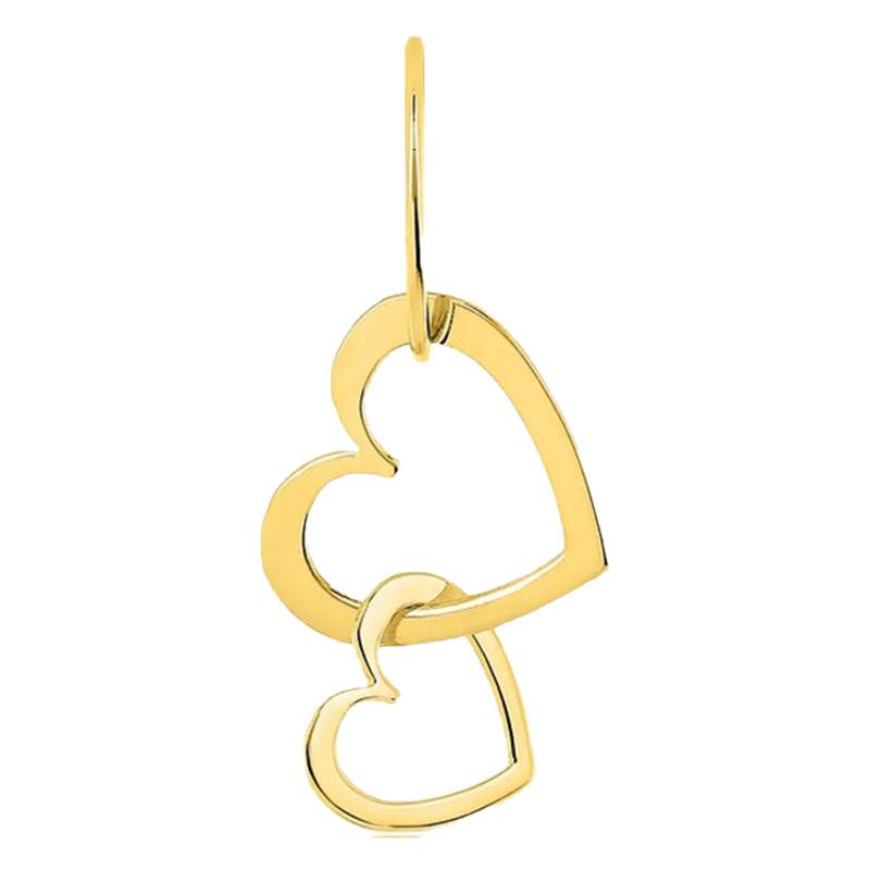 Intertwined Hearts Pendant in 375 or 750 Yellow Gold - Emanessence