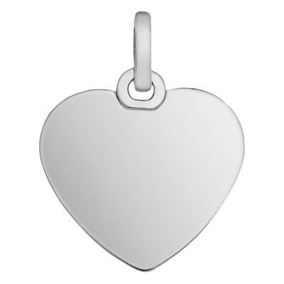 750/1000 White Gold Heart Pendant - Emanessence