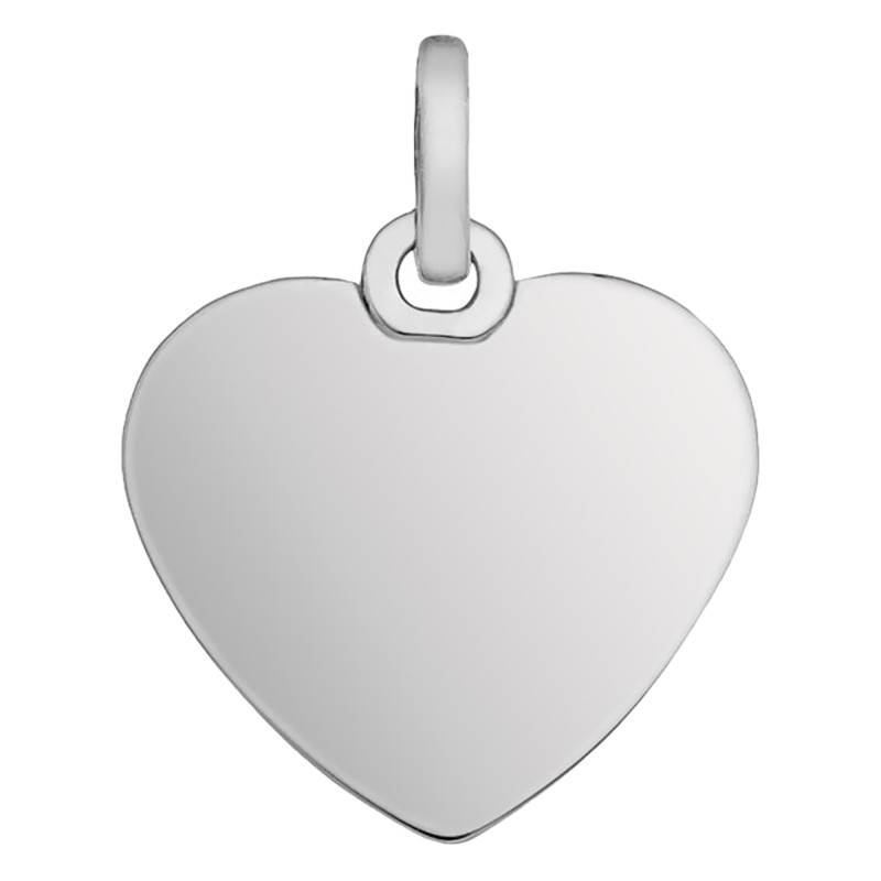 750/1000 White Gold Heart Pendant - Emanessence