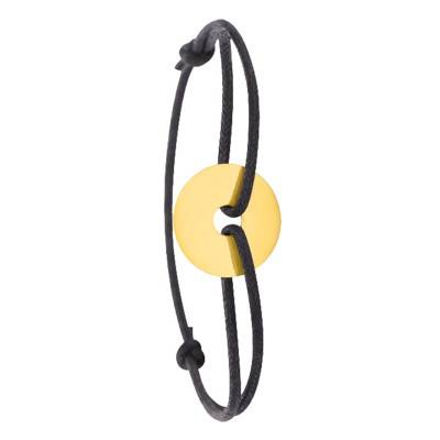 750/1000 Yellow Gold Circle Cord Bracelet - Emanessence