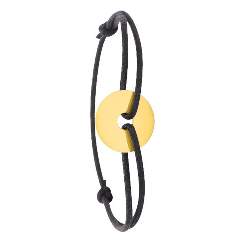 750/1000 Yellow Gold Circle Cord Bracelet - Emanessence