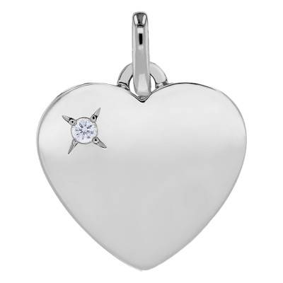750 White Gold & Diamond Heart Pendant - Emanessence