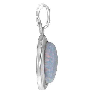 Pendentif Rond Opale Argent - Emanessence