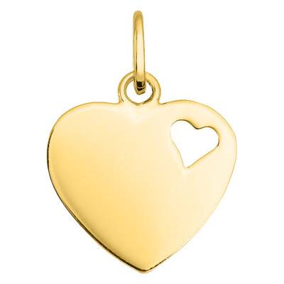 Yellow Gold 375 or 750 Openwork Heart Pendant - Emanessence