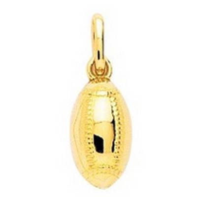 750/1000 Yellow Gold Rugby Ball Pendant - Emanessence