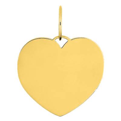 Pendentif cœur poli Or Jaune 375 ou 750 - Emanessence