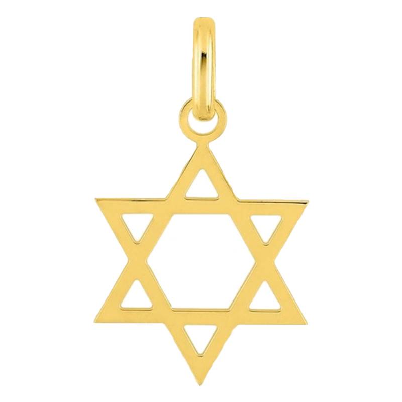 750/1000 Yellow Gold Star of David Pendant - Emanessence