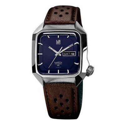 Montre AM2 Electric Navy Buffle Brown Perforated - March LAB