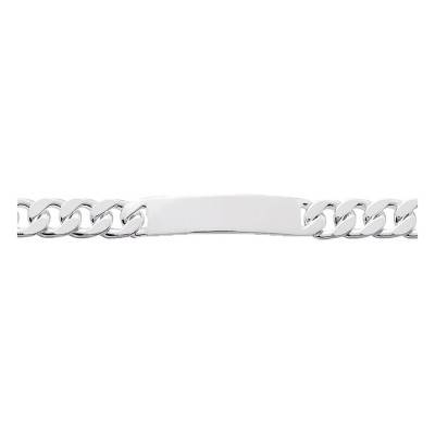 Polished Curb Chain Silver ID Bracelet, Length 17 cm to 22 cm - Emanessence