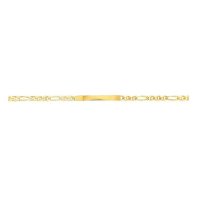Yellow Gold 750 Alternating Mariner Chain ID Bracelet, 19 cm - Emanessence