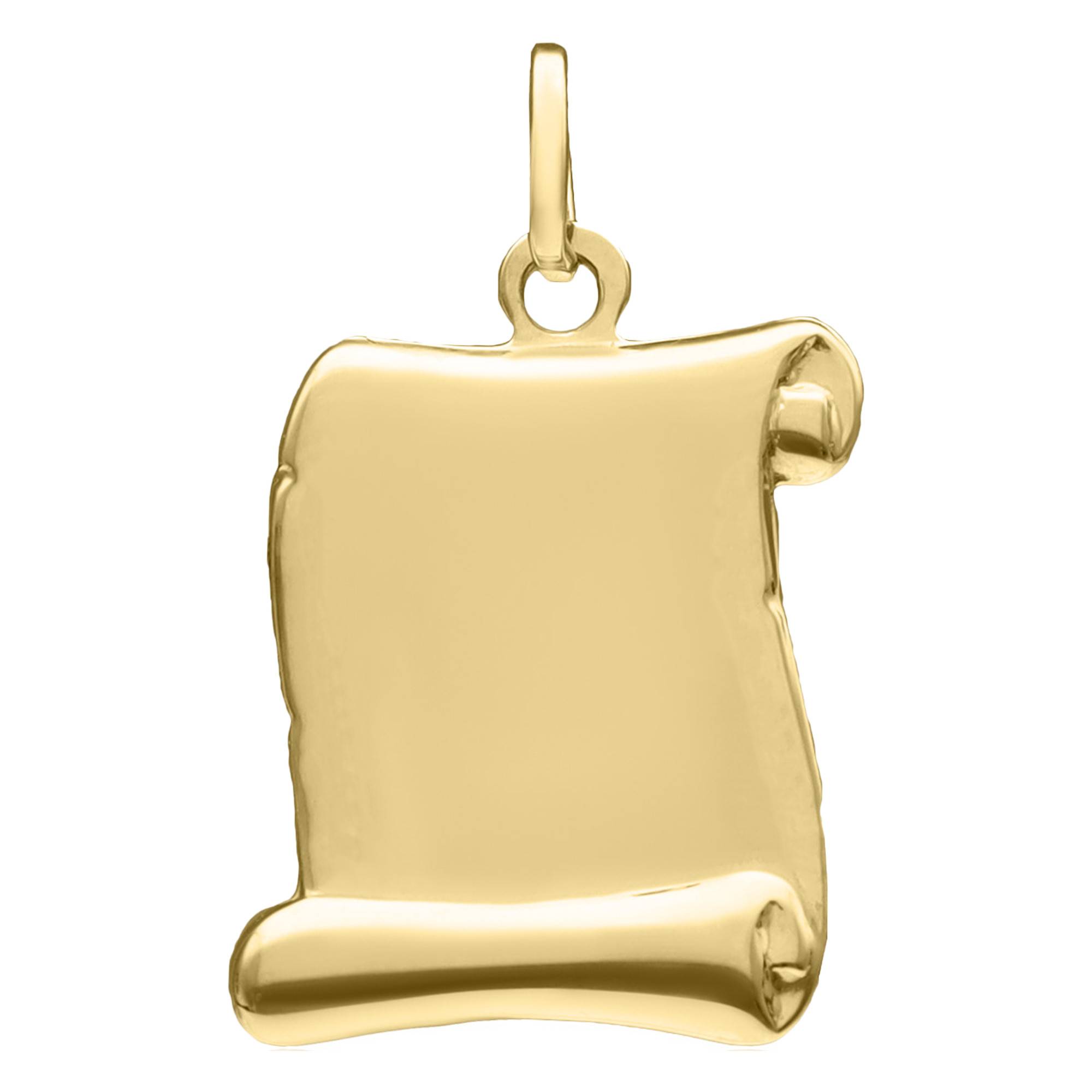 Pendentif Parchemin 11 x 12 Or Jaune 750 Emanessence Ocarat