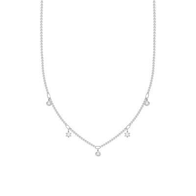 Collier Maille Jaseron en Argent 925 & Zircones, Longueur 40 à 45 cm, Largeur 1,00 mm - KE2071-051-14 - Thomas Sabo