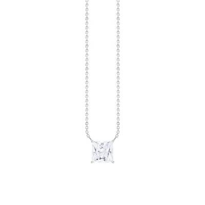 925 Silver & Cubic Zirconia Cable Chain Necklace, Length 40 cm to 45 cm, Width 1 mm - KE2212-051-14 - Thomas Sabo