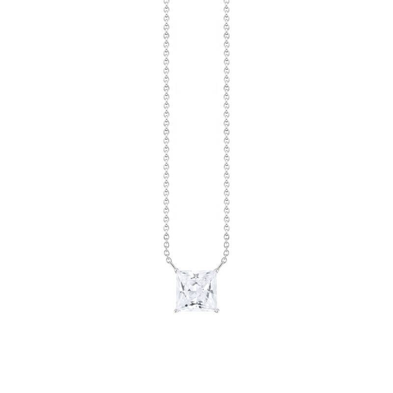 925 Silver & Cubic Zirconia Cable Chain Necklace, Length 40 cm to 45 cm, Width 1 mm - KE2212-051-14 - Thomas Sabo