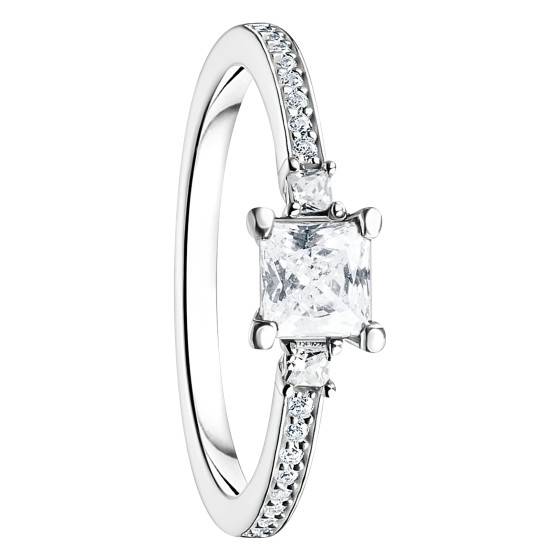 Bague Thomas Sabo Argent 925 - Demi-tour Américain Pavé Oxydes - Taille 22, Occasion