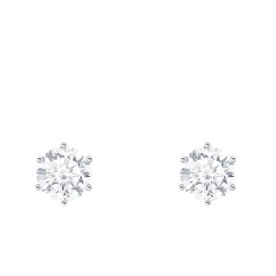 Boucles d'oreilles en Argent 925 & Zircons Blancs, 6 ou 7 mm - Thomas Sabo