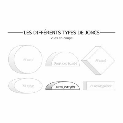 Bracelet Demi Joncs Plats Soudés Massif 52 x 57 mm 3 Ors 750, Largeur 4,00 mm - Emanessence