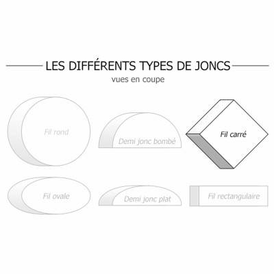 Bracelet Jonc Vrillé Massif, Fil carré, Or Jaune 750, Diamètre 65 mm, Largeur 1,80 mm à 2,60 mm - Emanessence
