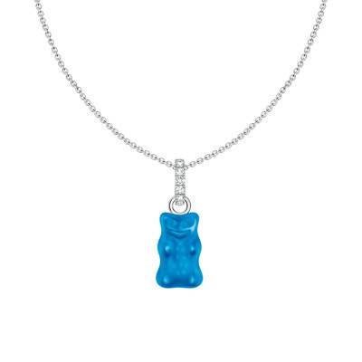 Collier Chaîne Haribo Bleu en Argent 925, Cristal & Zircones, Longueur 40 à 45 cm - KE2209-052-1-L45V - Thomas Sabo