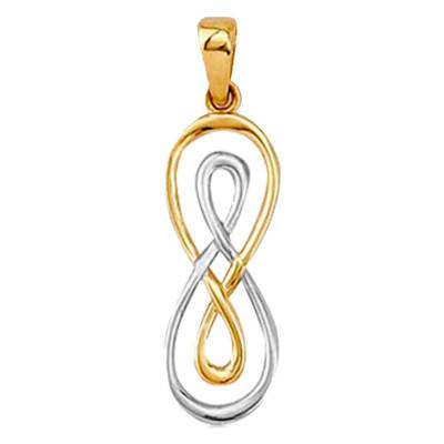 Pendentif Infini Double en Or Bicolore 750 - Emanessence