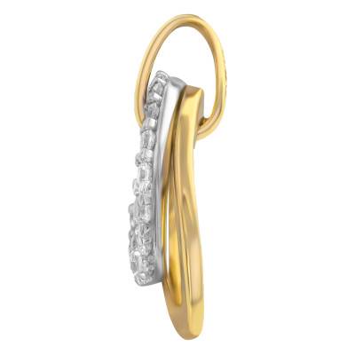 Two-Tone 375/1000 Gold & Zirconium Oxide Double Circle Pendant - Emanessence