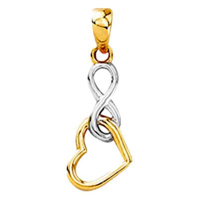 Pendentif Coeur et Infini en Or Bicolore 750 - Emanessence