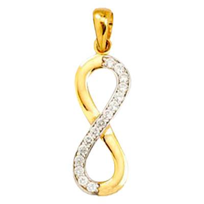 Pendentif Infini en Or Jaune 750 & Oxydes de Zirconium - Emanessence