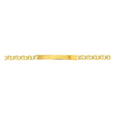 750/1000 Gold Mariner Chain ID Bracelet, Length 20 cm, Width 4 mm - Emanessence