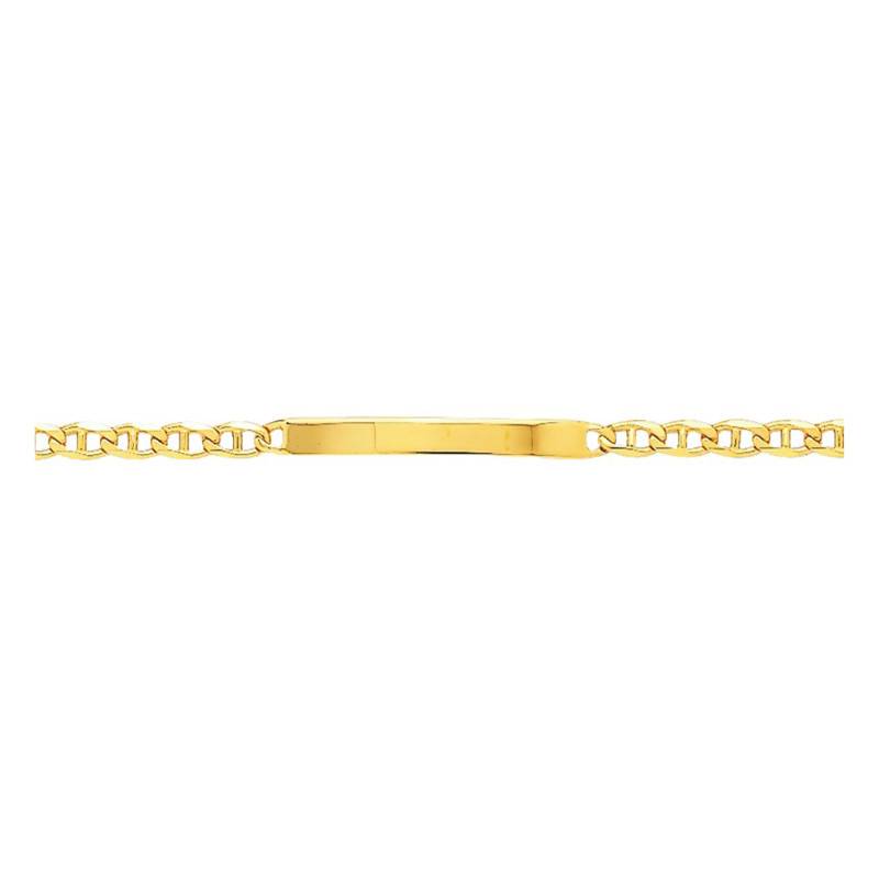750/1000 Gold Mariner Chain ID Bracelet, Length 20 cm, Width 4 mm - Emanessence