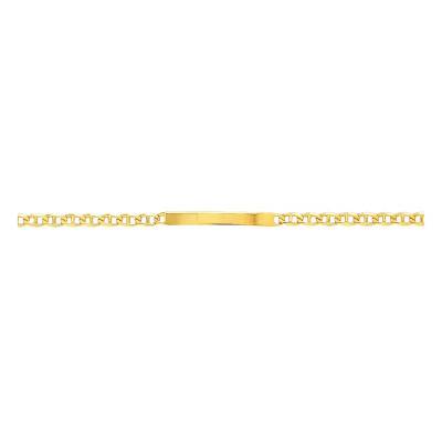 750/1000 Gold Mariner Chain ID Bracelet, Length 20 cm, Width 4 mm - Emanessence