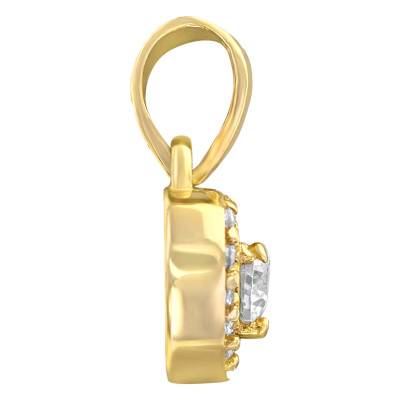 375/1000 Yellow Gold & Zirconium Oxide Heart Pendant - Emanessence