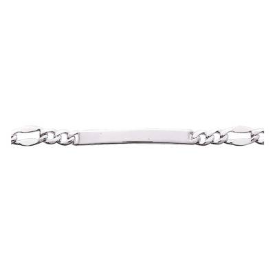 "Alternating Fancy Link ID Bracelet in 925 Silver, Length 17 cm to 22 cm" - Emanessence