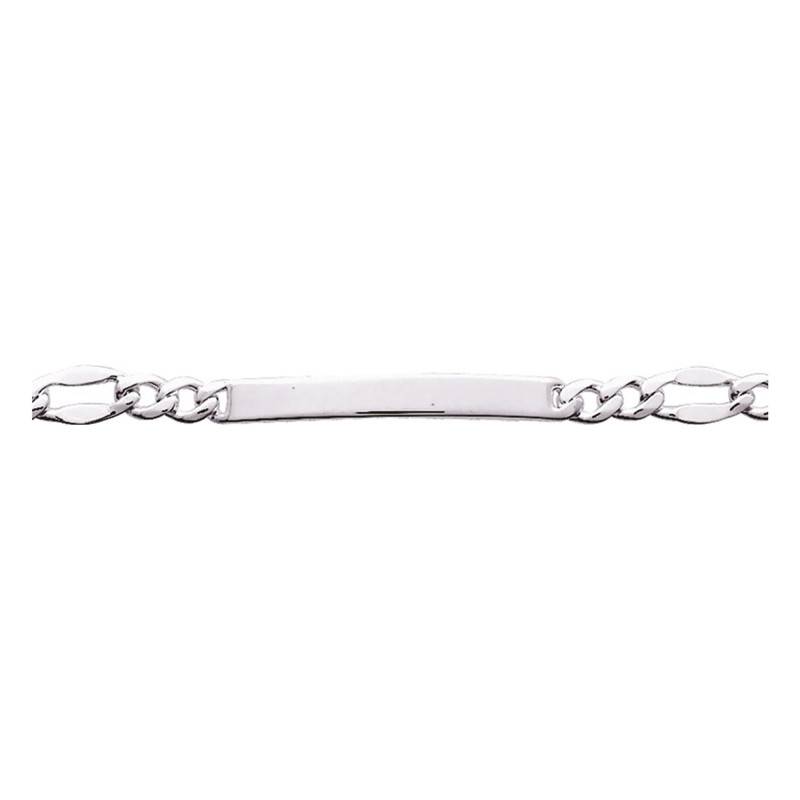 "Alternating Fancy Link ID Bracelet in 925 Silver, Length 17 cm to 22 cm" - Emanessence