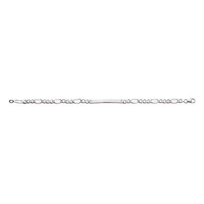"Alternating Fancy Link ID Bracelet in 925 Silver, Length 17 cm to 22 cm" - Emanessence