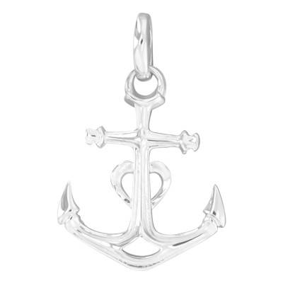 925 Silver Anchor & Heart Pendant - Emanessence